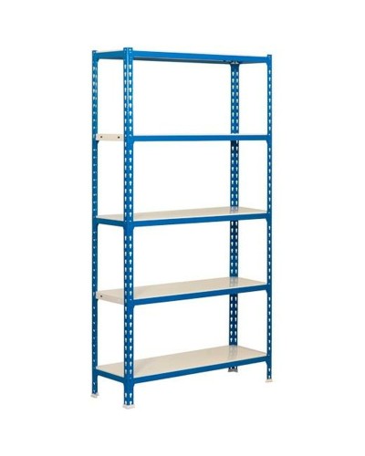 Estantería SimonRack 180x80x40 cm, Metal, Azul y Blanco, Soluciones de Organización para Casa u Oficina.

