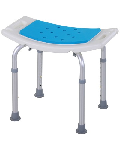  Sgabello per Doccia da Bagno in Lega di Alluminio e Plastica Antiscivolo, Altezza Regolabile 6 Livelli 39-52cm