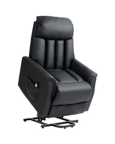 Electric Power Lift Recliner Chair with Remote and Footrest, 80x94x104cm Black