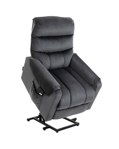 Reclining & Lift Power Lift Chair with Massage, Remote Control, 135° Recline, 79x97x103cm, Grey