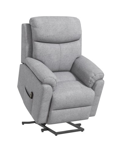 Reclining Lift Chair with Footrest, Linen-Look Fabric, 83x89x102 cm, Grey