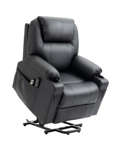 Recliner Lift Chair 135° Max with 8 Massage Points and Footrest, 88x92x106 cm, Black