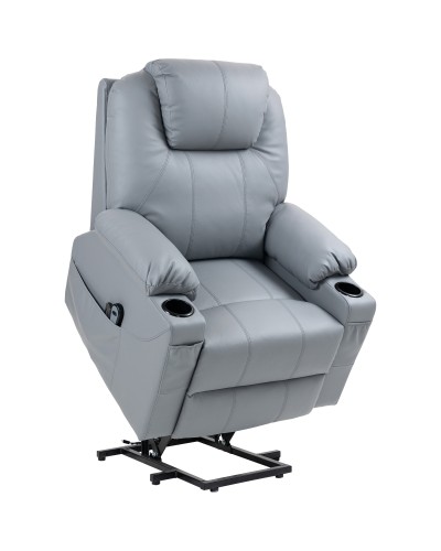Reclining Lift Chair with 8 Massage Points, Remote Control and Footrest, 88x99x106 cm, Grey