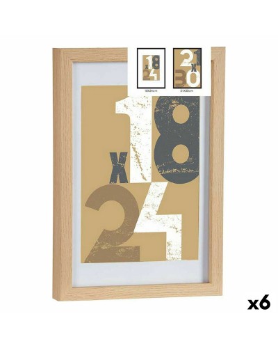 Natural Photo Frame 24x32.5 cm with Glass and MDF Wood (6 Pieces)
