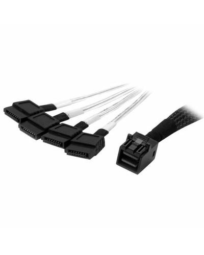 StarTech SAS43SAT1M SATA-Kabel | 1 m SATA III-Kabel | Übertragungsrate bis zu 6 Gbit/s | Schwarz
