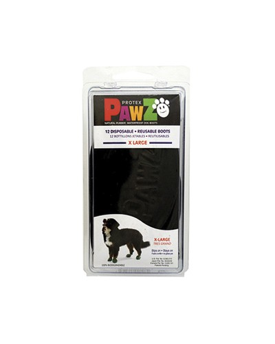 Bottes Pawz pour chiens | Noir, taille XL | Protection des pattes résistante | Paquet de 12

