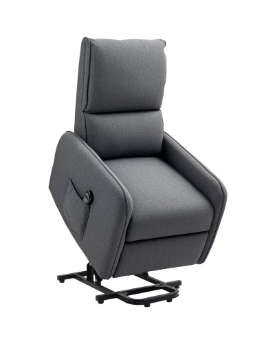 Electric Power Lift Recliner Chair with Remote and Fabric Pocket, Charcoal Gray