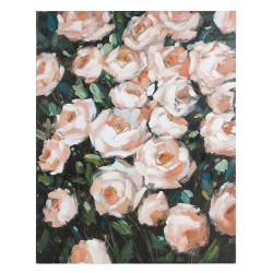 Tableau à l'huile Roses sur Bois de Pin (80x4x100 cm) - Art Mural Décoratif pour Intérieur
