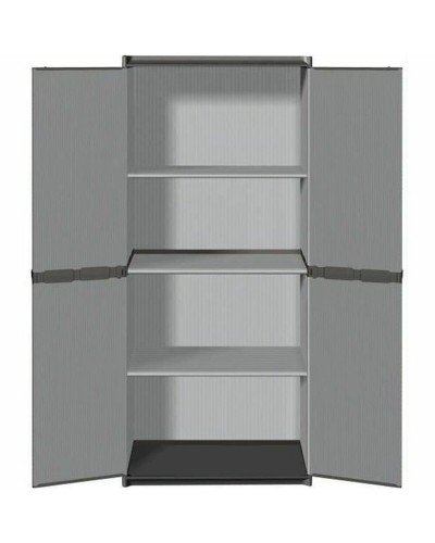 Armario TOOD Gris de Resina, Capacidad 60kg, Resistente a los rayos UV, Ideal para Exteriores.
