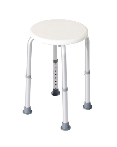 Shower Stool for Seniors with Rotating Seat, Bath Chair for Disabled with 8 Height Adjustments, Anti-Slip Feet