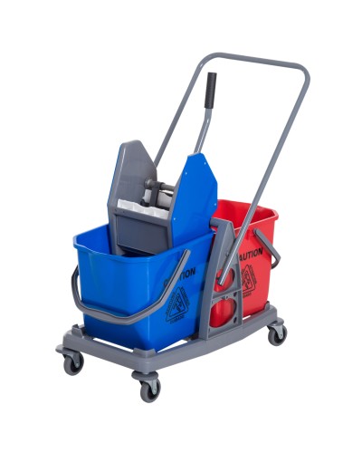 Professional Cleaning Trolley 2 Buckets 25L Capacity Wringer 73 × 45 × 92cm
