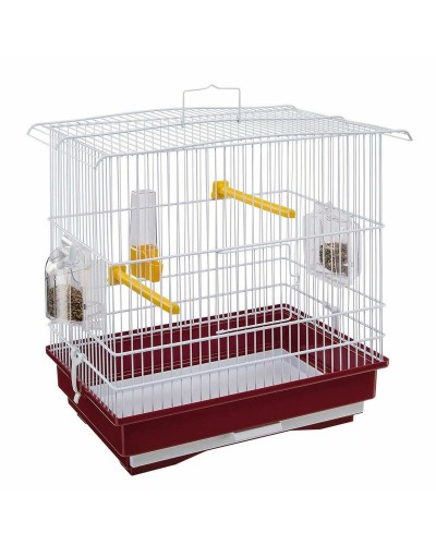 Cage pour Oiseaux Ferplast Giusy Rouge et Blanc - Spacieuse et Confortable
