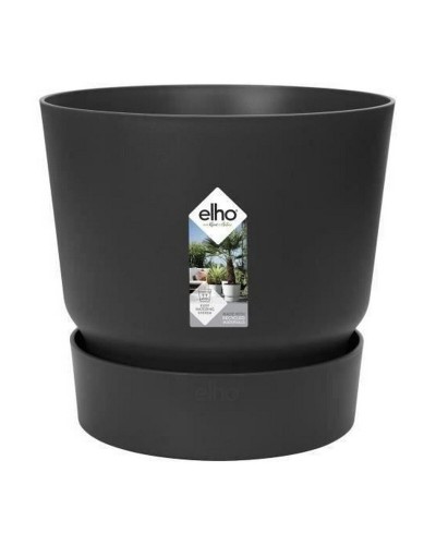 Kukkaruukku Elho Greenville Musta Muovinen Pyöreä Ø 30 cm Ø 29,5 x 27,8 cm