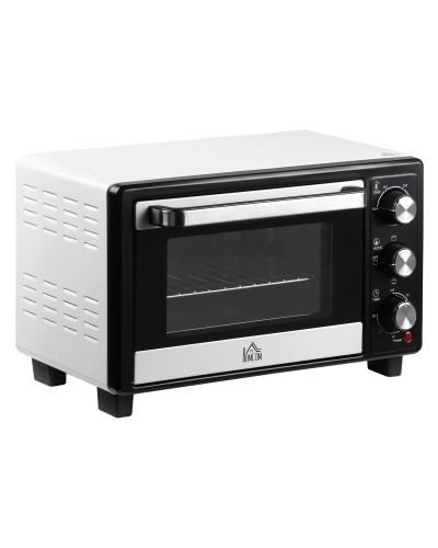  Fornetto Elettrico 16L Temperatura Regolabile e Timer, 3 Metodi di Cottura e Accessori, 1400W, Bianco