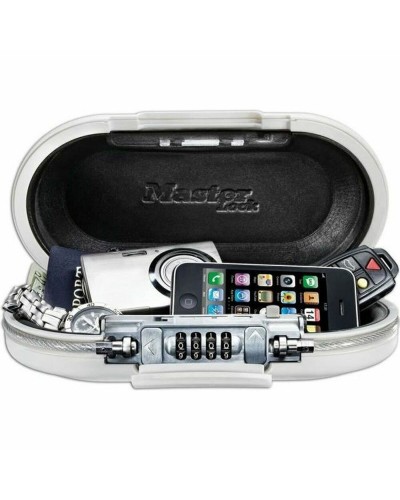 Master Lock 5900EURDWHT Portable Safe | Weiß | ABS | 700 ml | 6 x 12,9 x 24 cm | Sicherheitskabel
