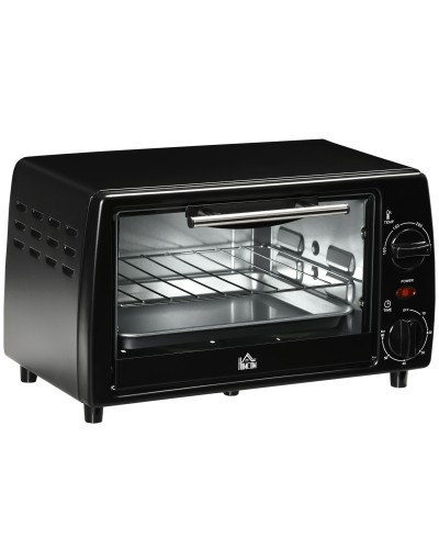  Fornetto Elettrico 10L da 750W con Temperatura Regolabile e Timer, 36.5x26x22 cm, Nero