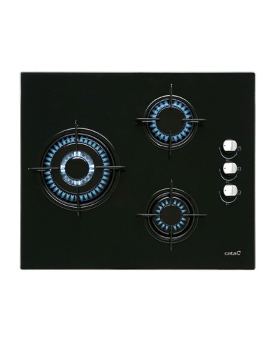 Cata CIB6021BK Placa de Cocina a Gas 60cm - 4 Quemadores Acero Negro 8100W

