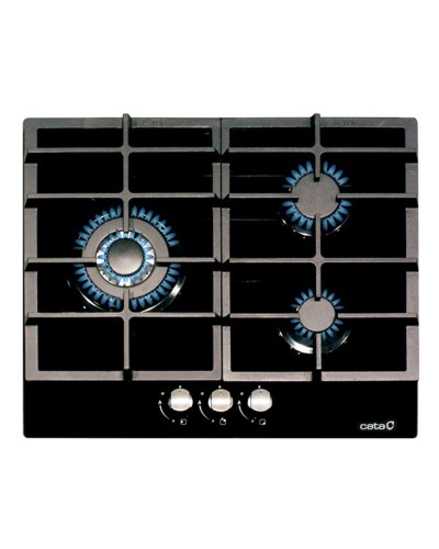 Cata LCI6021BK Piano Cottura a Gas 60cm - Vetro Nero, 4 Bruciatori, Cucina
