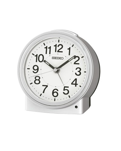 Seiko Réveil Argenté Analogique avec Fonction Snooze
