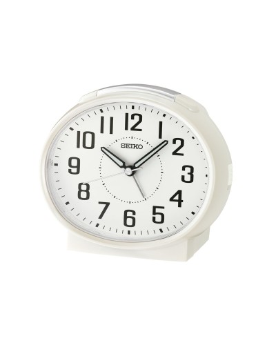 Seiko QHK059W Wecker: Analoger, weißer Wecker mit Hintergrundbeleuchtung für das Schlafzimmer
