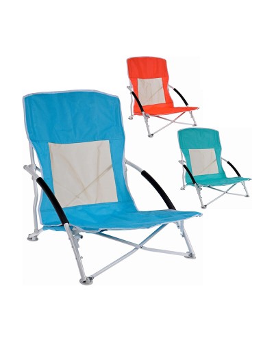 Relaxdays Strandstuhl faltbar - 60 x 55 x 64 cm - Blau
