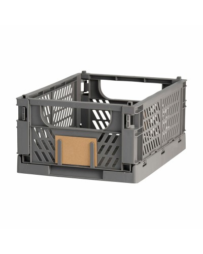 Cajas Apilables HIROTA de 33 x 24,5 x 15 cm en Gris Oscuro para Orden y Organización.
