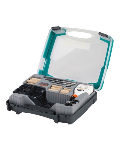 Kit d'assemblage Wolfcraft 79 pièces pour travaux de réparation et de bricolage.
