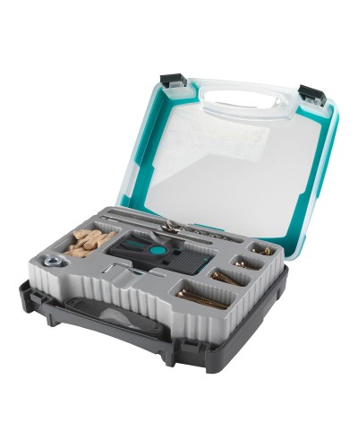 Wolfcraft Undercover Jig PZ: Kit de montaje de madera de 55 piezas para proyectos precisos.
