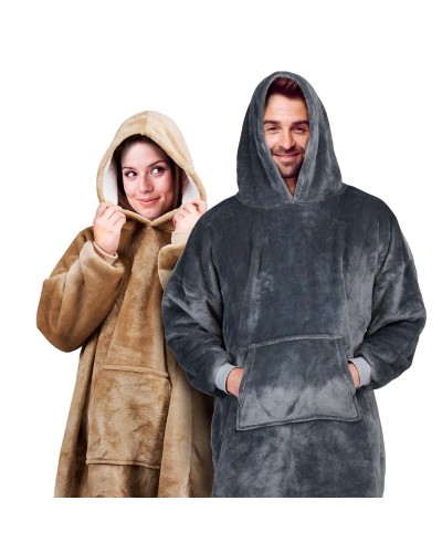 Deken met Mouwen Hoodie Één maat