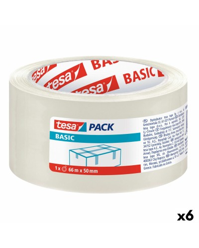 TESA Ruban d'Emballage Transparent, 50 mm x 66 m (6 Unités)
