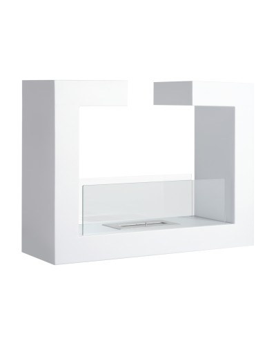  Caminetto a Bioetanolo da Tavolo 2000W in Acciaio Inossidabile Inodore con Vetro 78 x 25 x 58 cm Bianco