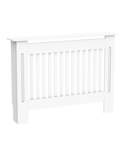  Copritermosifone a Doghe in MDF per Casa e Ufficio, 112x19x81 cm, Bianco