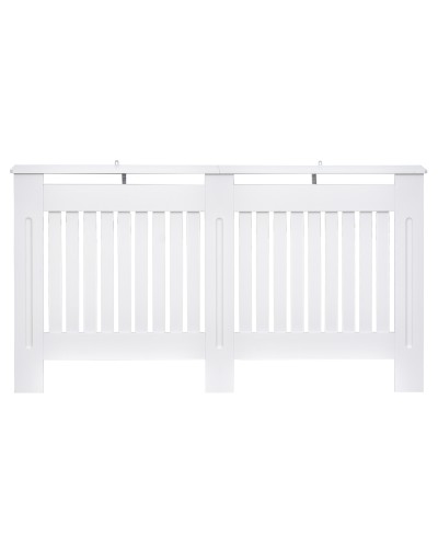  Copritermosifone a Doghe in MDF per Casa e Ufficio, 152x19x81 cm, Bianco