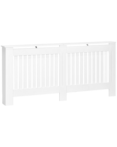  Copritermosifone a Doghe in MDF per Casa e Ufficio, 172x19x81 cm, Bianco