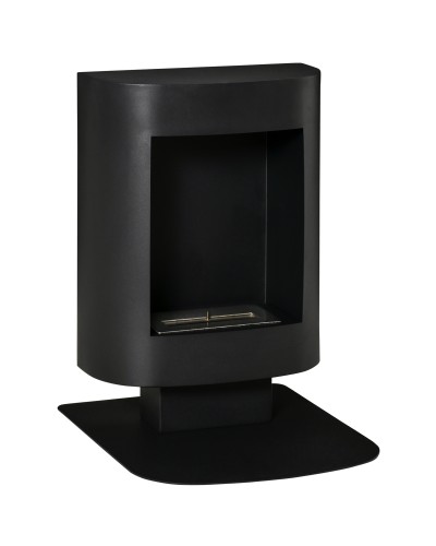 Bio Ethanol Fireplace with 1.5L Tank, Heats up to 20㎡, 46.5x53x65cm, Black