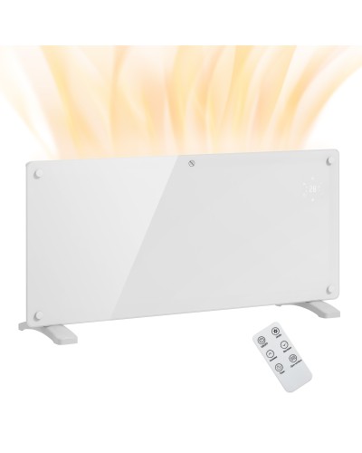  Riscaldatore a Convezione 2000W a Temperatura Regolabile con Telecomando e Timer, 87x21.5x44.5 cm, Bianco