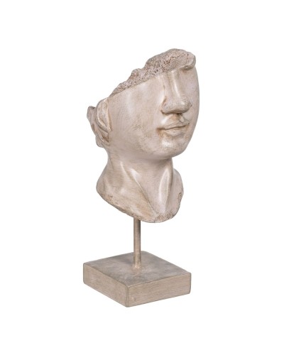 Statue Décorative Beige Visage, 12,5 x 13,5 x 27,5 cm
