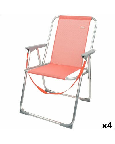Aktive Flamingo Klappstuhl, 4 Stück - 44 x 76 x 45 cm, Koralle
