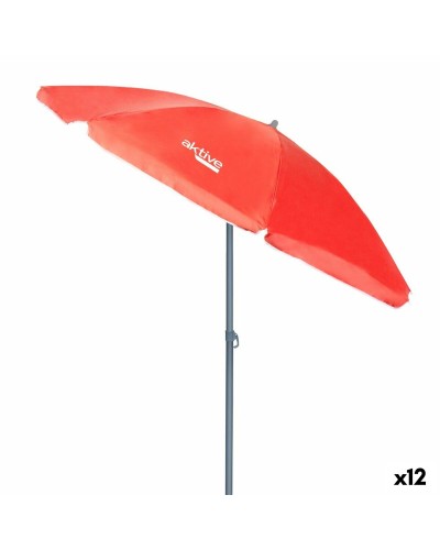 Parasol Aktive Anti-UV 180 cm en Polyester, Gris, avec Mât en Aluminium
