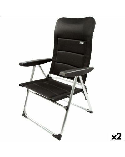Aktive Beach Chair Deluxe Black, Folding, 2 Units (49 x 105 x 59 cm)
