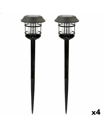 Uppsättning med solcellsstav Aktive 2 Delar Rostfritt stål Plast 13 x 55 x 13 cm (4 antal)