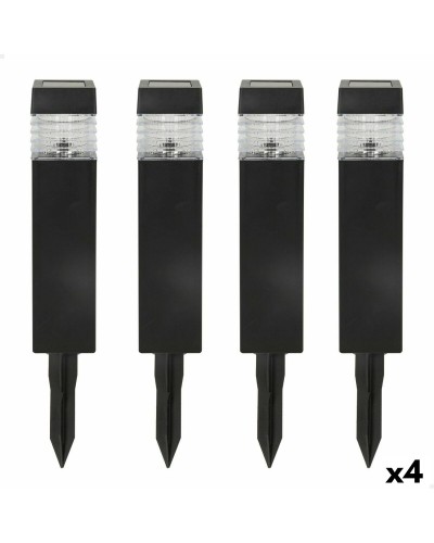 Bornes Solaires Actives pour Jardin | Set de 4 Pièces | Plastique | 6 x 39,5 x 6 cm
