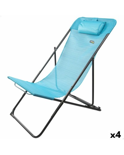 Aktive Reclining Sun Lounger Blue 53 x 87 x 78 cm, 4-Pack
