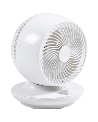  Ventilatore da Tavolo 3 Velocità, Oscillazione 70° e Inclinazione 90°, 27x27x34cm, Bianco e Nero