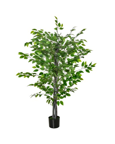 135cm Artificial Ficus Plant with Pot for Indoor and Outdoor Use, Green
