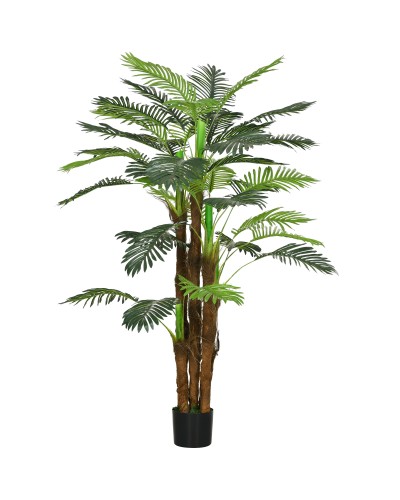 160cm Artificial Green Palm Tree in Pot with 36 Leaves, PE and Cement for Indoor and Outdoor Use