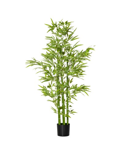  Pianta Finta di Bambù Alta 150cm con Vaso Incluso per Interno ed Esterno