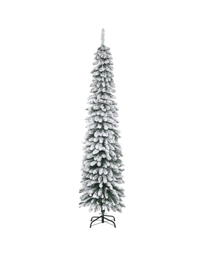 3-Section Snowy Christmas Tree with 490 Metal & Plastic Branches, 54x54x210 cm, Green