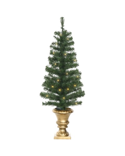 120cm Artificial Christmas Tree with 60 LED Lights and 140 Branches, Indoor Green