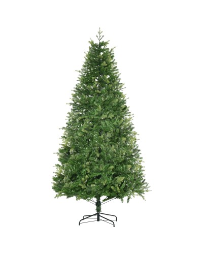  Albero di Natale Artificiale e Ignifugo per Interni con 2056 Rami e Base in Metallo, Ø124x228 cm, Verde